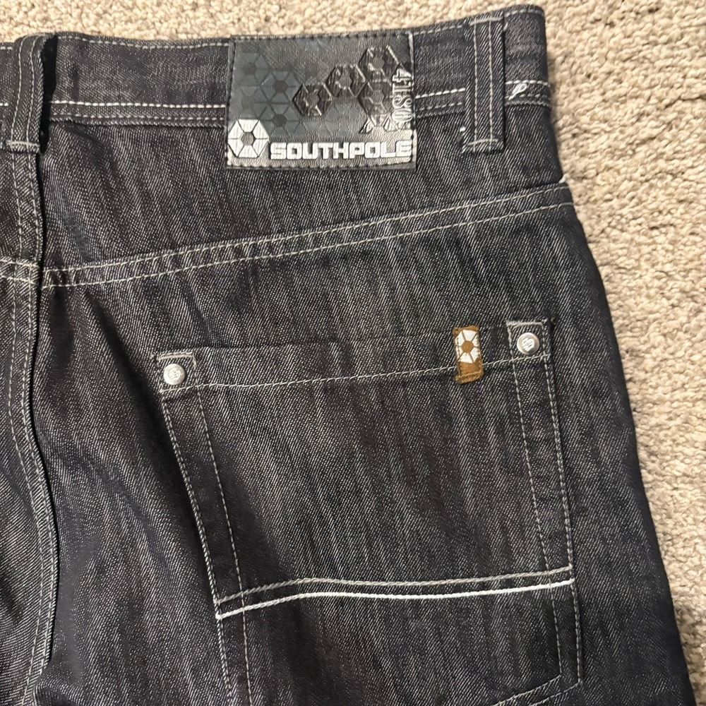 Vtg Y2K SouthPole Premium Relaxed Fit Jeans 4180 Black Label Men SZ 36/32 Grunge